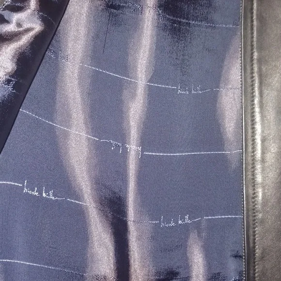 💯Nicole Miller Black Genuine Leather Jacket Sz. L (12-14) - Picture 3 of 9